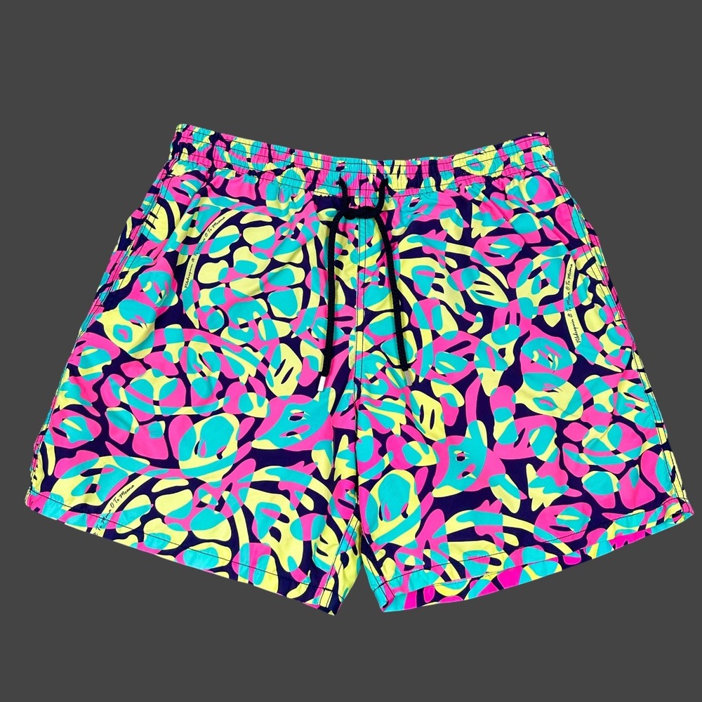Vilebrequin Swim Trunks Mens XXL Multicolor Turtles Abstract Print Collector Ed.
